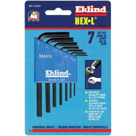 EKLIND Eklind Tool 269-10507 7Pc. Metric L-Wrench Hexkey Set Short Arm 269-10507